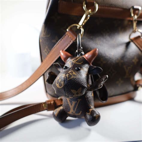 louis vuitton cow keychain|louis vuitton luggage charm.